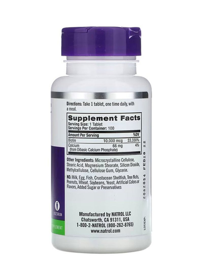 Natrol Biotin Maximum Strength 10,000 Mcg 100 Tablets - Image 3